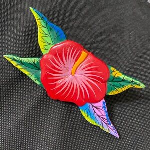 Vintage Wooden Floral Scarf Ring for T-shirt Tie or scarves - One size